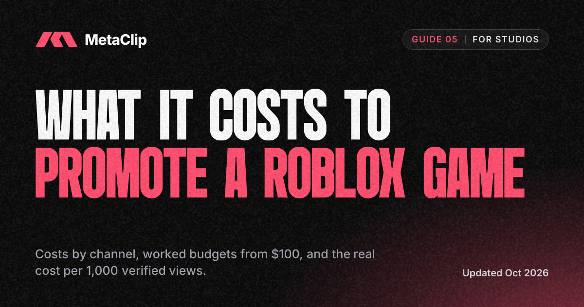 How Much Does It Cost to Promote a Roblox Game? (2026) | MetaClip